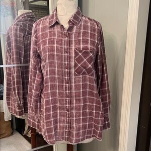 Paper‎ Crane Mauve Plaid Shirt